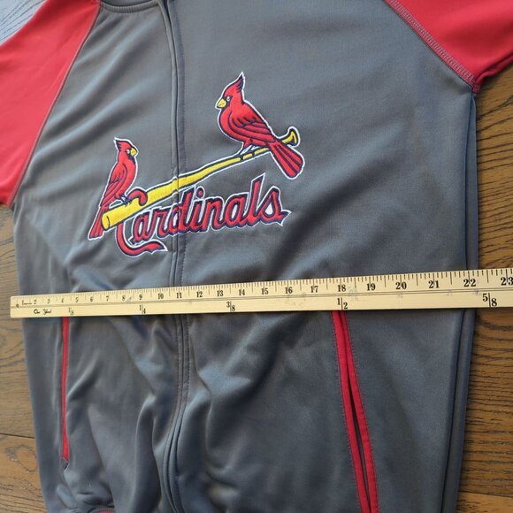 Majestic St Louis Cardinals Hooded Jacket Zipper closure long sleeves pockets - Picture 12 of 15